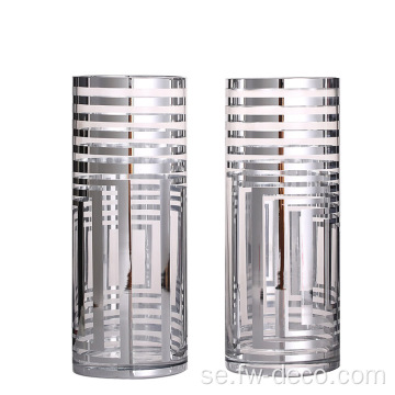 Silverrandig cylindervasglas